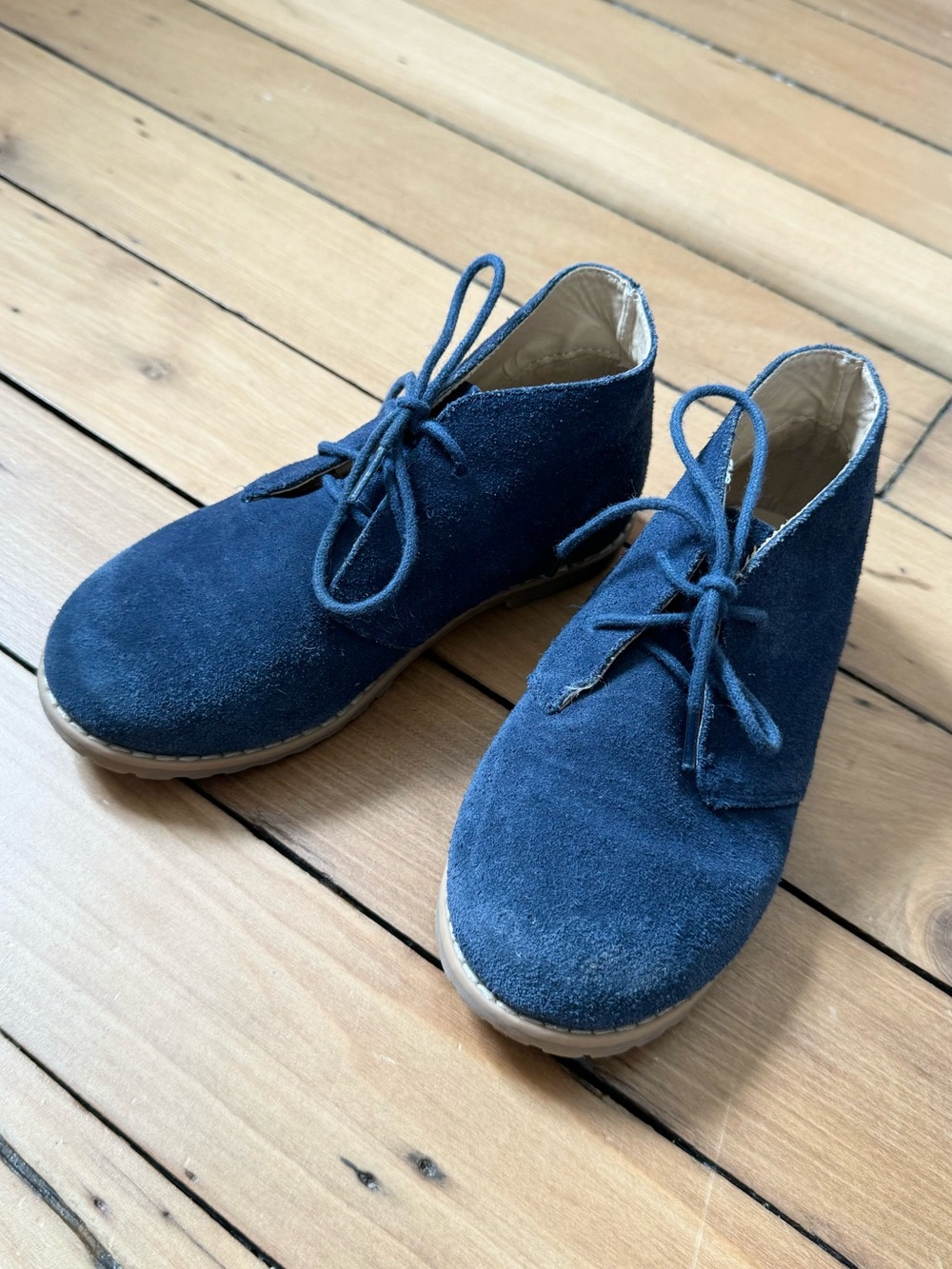 Navy Real Suede Desert Boots